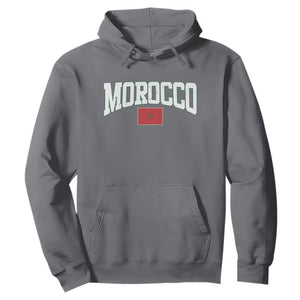 Morocco Football Throwback Design Vintage Moroccan Flag Jersey Style Hoodie TS11 Charcoal Print Your Wear