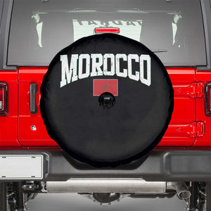 Morocco Football Throwback Design Vintage Moroccan Flag Jersey Style Spare Tire Cover TS11 Black Print Your Wear