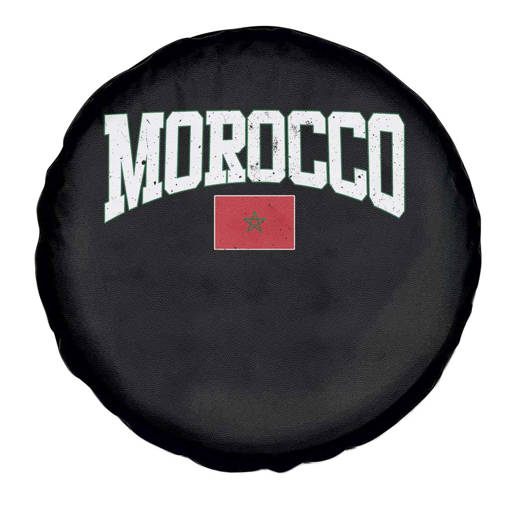 Morocco Football Throwback Design Vintage Moroccan Flag Jersey Style Spare Tire Cover TS11 Print Your Wear