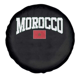 Morocco Football Throwback Design Vintage Moroccan Flag Jersey Style Spare Tire Cover TS11 Print Your Wear