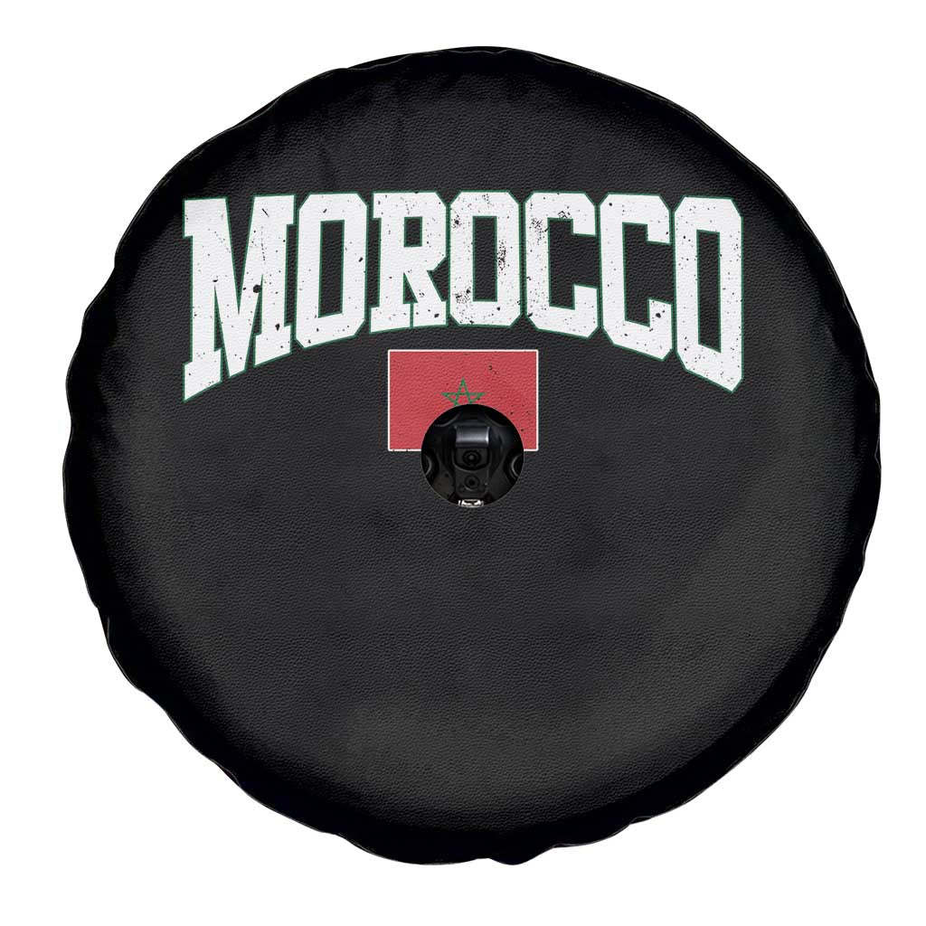 Morocco Football Throwback Design Vintage Moroccan Flag Jersey Style Spare Tire Cover TS11 Print Your Wear