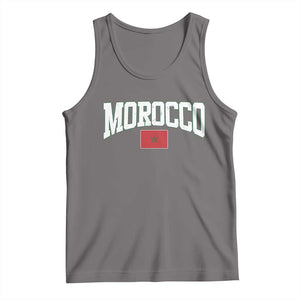 Morocco Football Throwback Design Vintage Moroccan Flag Jersey Style Tank Top TS11 Deep Heather Print Your Wear