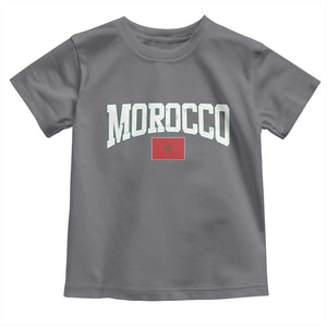 Morocco Football Throwback Design Vintage Moroccan Flag Jersey Style Toddler T Shirt TS11 Charcoal Print Your Wear