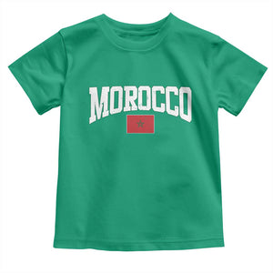 Morocco Football Throwback Design Vintage Moroccan Flag Jersey Style Toddler T Shirt TS11 Irish Green Print Your Wear
