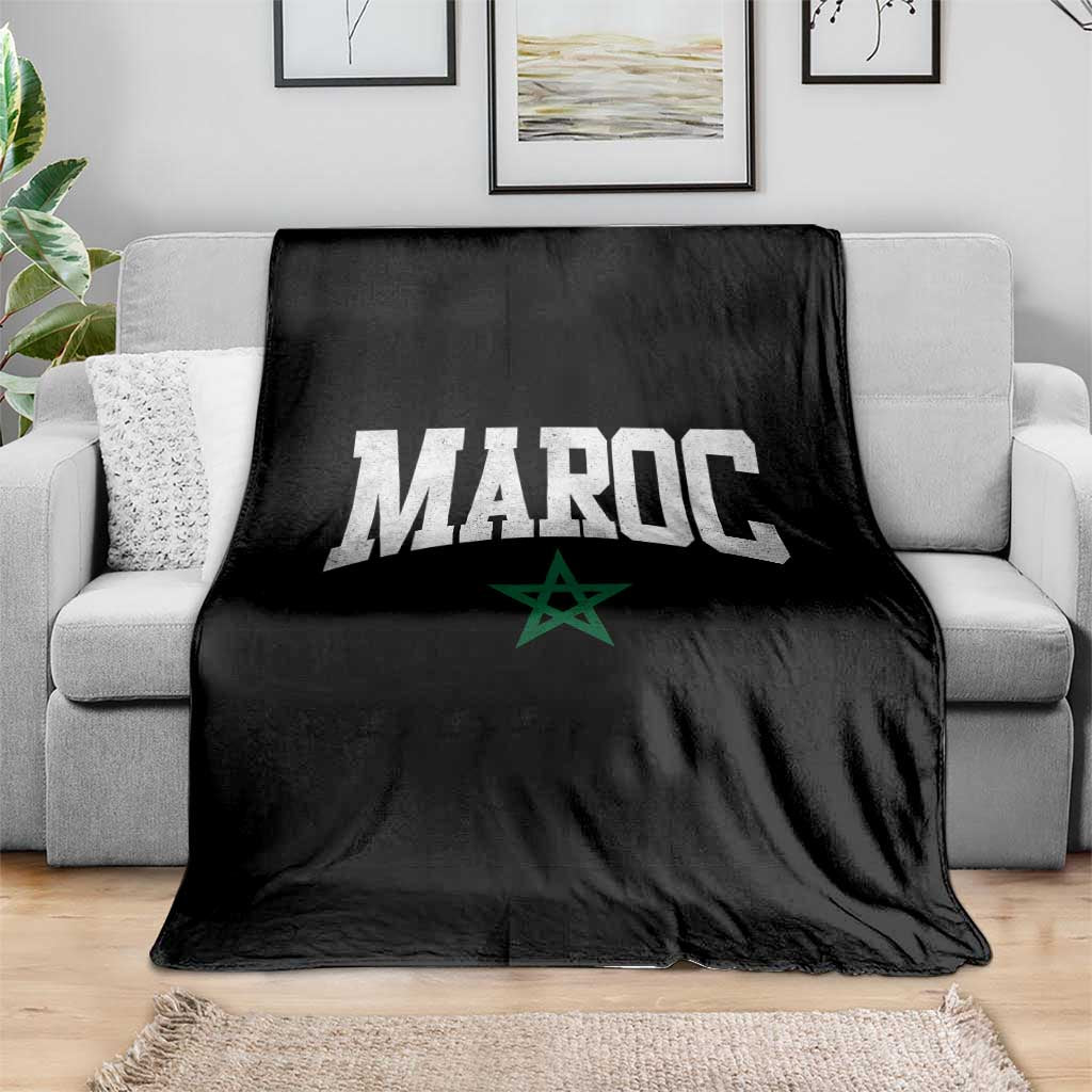 Morocco Maroc Pride Throw Blanket Moroccan Heritage Vintage Green Star TS11 Print Your Wear