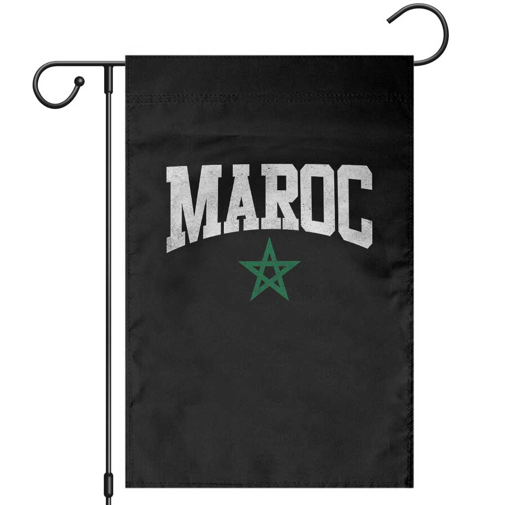 Morocco Maroc Pride Garden Flag Moroccan Heritage Vintage Green Star TS11 Black Print Your Wear