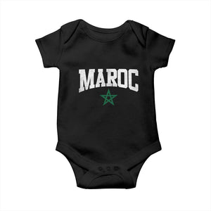 Morocco Maroc Pride Baby Onesie Moroccan Heritage Vintage Green Star TS11 Black Print Your Wear