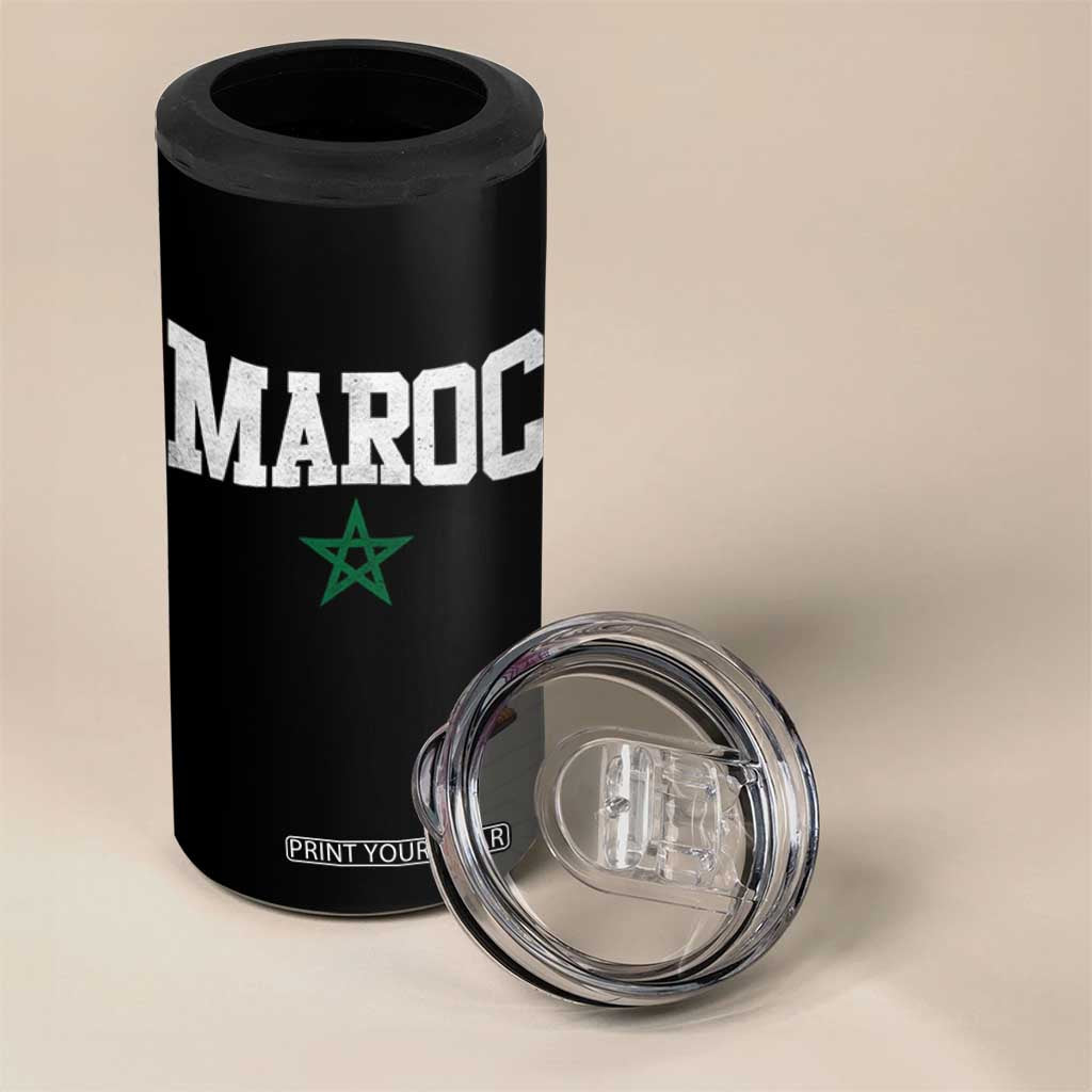 Morocco Maroc Pride 4 in 1 Can Cooler Tumbler Moroccan Heritage Vintage Green Star TS11 Print Your Wear