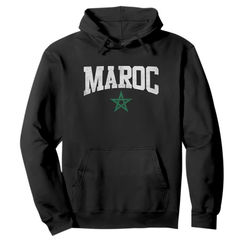 Morocco Maroc Pride Hoodie Moroccan Heritage Vintage Green Star TS11 Black Print Your Wear