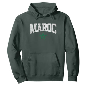 Morocco Maroc Pride Hoodie Moroccan Heritage Vintage Green Star TS11 Dark Forest Green Print Your Wear