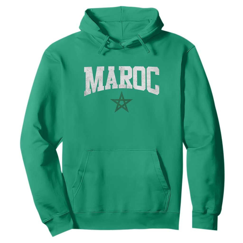 Morocco Maroc Pride Hoodie Moroccan Heritage Vintage Green Star TS11 Irish Green Print Your Wear