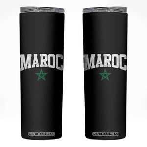 Morocco Maroc Pride Skinny Tumbler Moroccan Heritage Vintage Green Star TS11 Black Print Your Wear