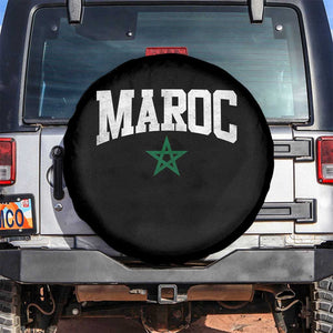 Morocco Maroc Pride Spare Tire Cover Moroccan Heritage Vintage Green Star TS11 No hole Black Print Your Wear