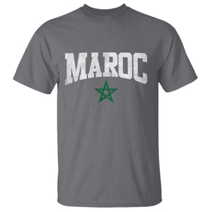 Morocco Maroc Pride T Shirt Moroccan Heritage Vintage Green Star TS11 Charcoal Print Your Wear