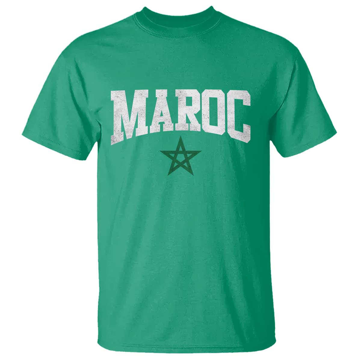 Morocco Maroc Pride T Shirt Moroccan Heritage Vintage Green Star TS11 Irish Green Print Your Wear