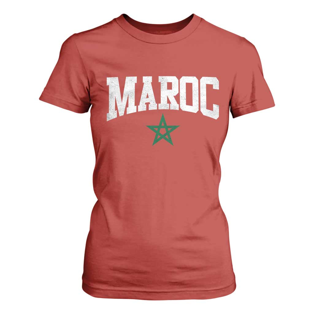 Morocco Maroc Pride T Shirt For Women Moroccan Heritage Vintage Green Star TS11 Red Print Your Wear