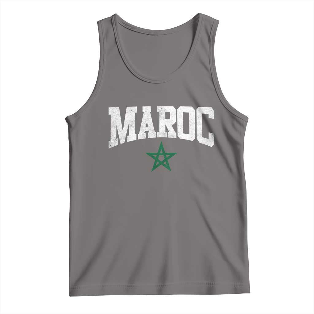 Morocco Maroc Pride Tank Top Moroccan Heritage Vintage Green Star TS11 Deep Heather Print Your Wear