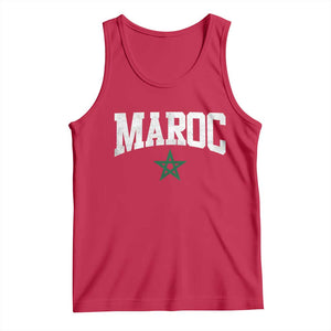 Morocco Maroc Pride Tank Top Moroccan Heritage Vintage Green Star TS11 Red Print Your Wear