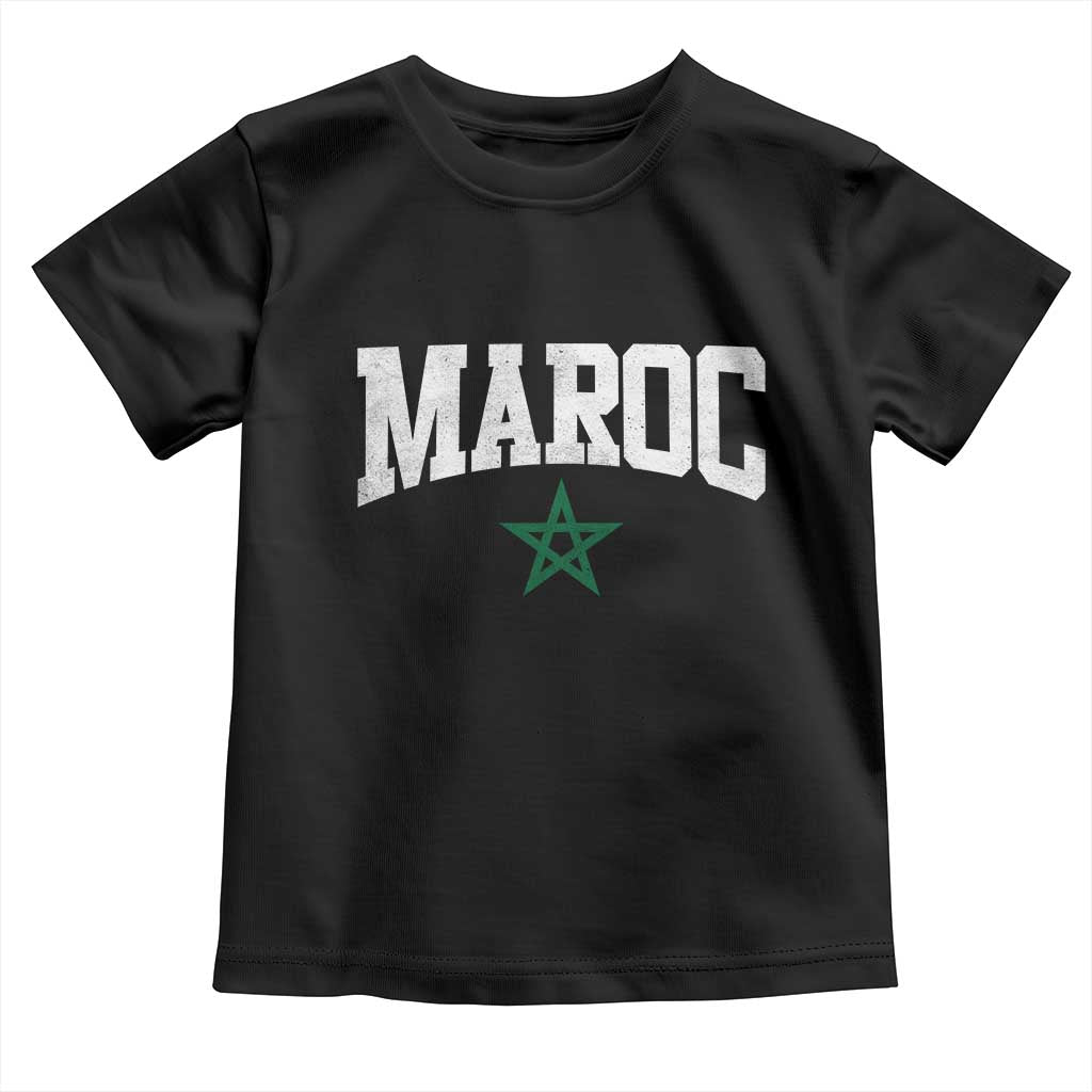 Morocco Maroc Pride Toddler T Shirt Moroccan Heritage Vintage Green Star TS11 Black Print Your Wear
