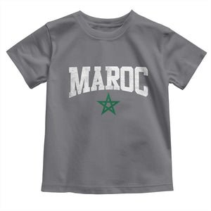 Morocco Maroc Pride Toddler T Shirt Moroccan Heritage Vintage Green Star TS11 Charcoal Print Your Wear