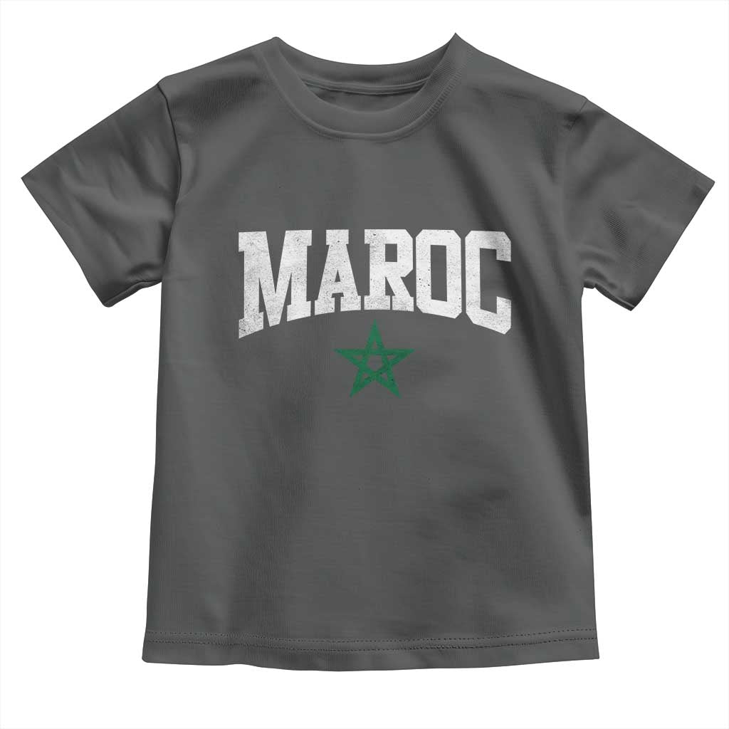 Morocco Maroc Pride Toddler T Shirt Moroccan Heritage Vintage Green Star TS11 Dark Heather Print Your Wear