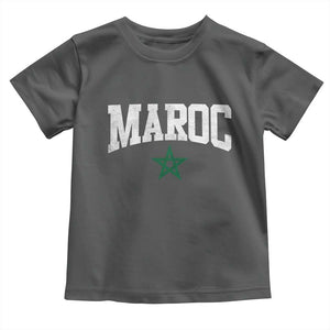 Morocco Maroc Pride Toddler T Shirt Moroccan Heritage Vintage Green Star TS11 Dark Heather Print Your Wear