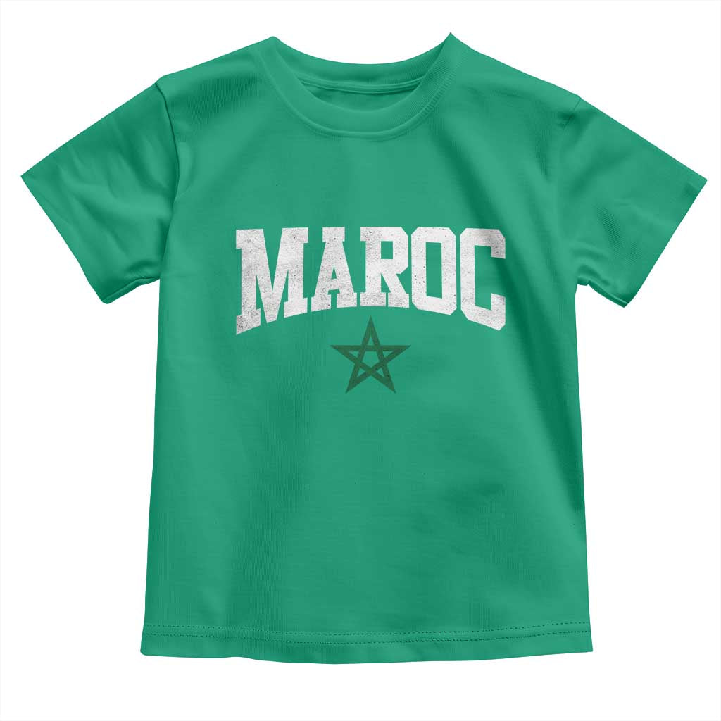 Morocco Maroc Pride Toddler T Shirt Moroccan Heritage Vintage Green Star TS11 Irish Green Print Your Wear
