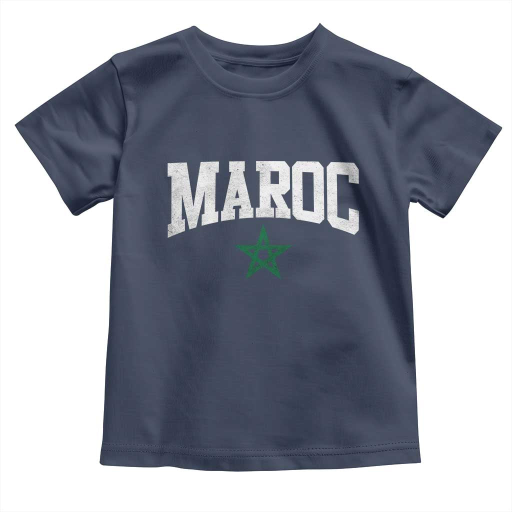 Morocco Maroc Pride Toddler T Shirt Moroccan Heritage Vintage Green Star TS11 Navy Print Your Wear