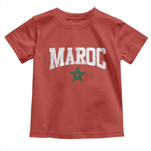 Morocco Maroc Pride Toddler T Shirt Moroccan Heritage Vintage Green Star TS11 Red Print Your Wear