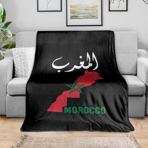 Proud Moroccan Vintage Marocco Map with Arabic Characters Throw Blanket TS11 Print Your Wear
