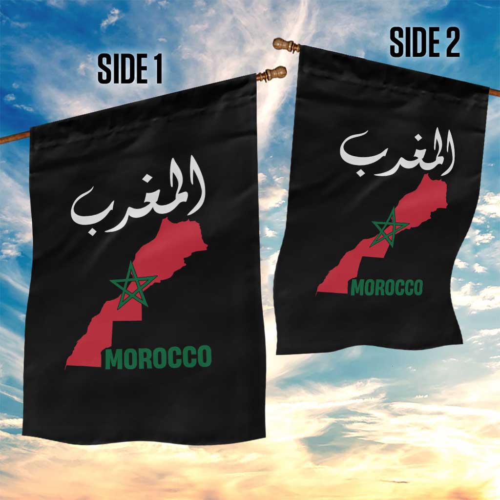 Proud Moroccan Vintage Marocco Map with Arabic Characters Garden Flag TS11 Print Your Wear