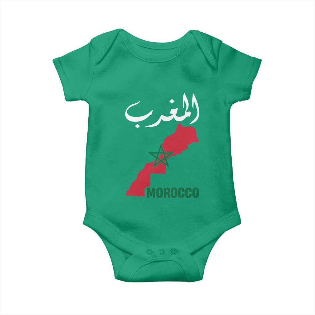 Proud Moroccan Vintage Marocco Map with Arabic Characters Baby Onesie TS11 Irish Green Print Your Wear