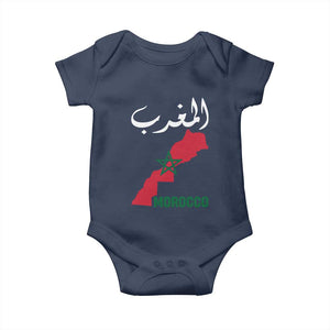 Proud Moroccan Vintage Marocco Map with Arabic Characters Baby Onesie TS11 Navy Print Your Wear