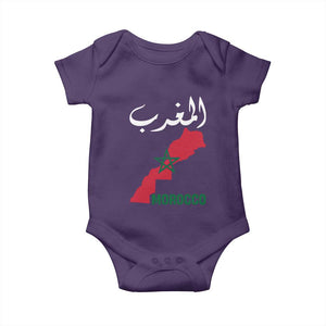 Proud Moroccan Vintage Marocco Map with Arabic Characters Baby Onesie TS11 Purple Print Your Wear