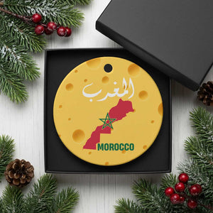 Proud Moroccan Vintage Marocco Map with Arabic Characters Ceramic Ornament TS11 1pc Yellow Cheese Print Your Wear