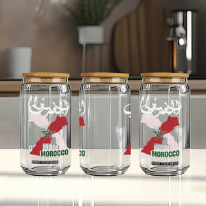 Proud Moroccan Vintage Marocco Map with Arabic Characters Glass Can TS11 Print Your Wear