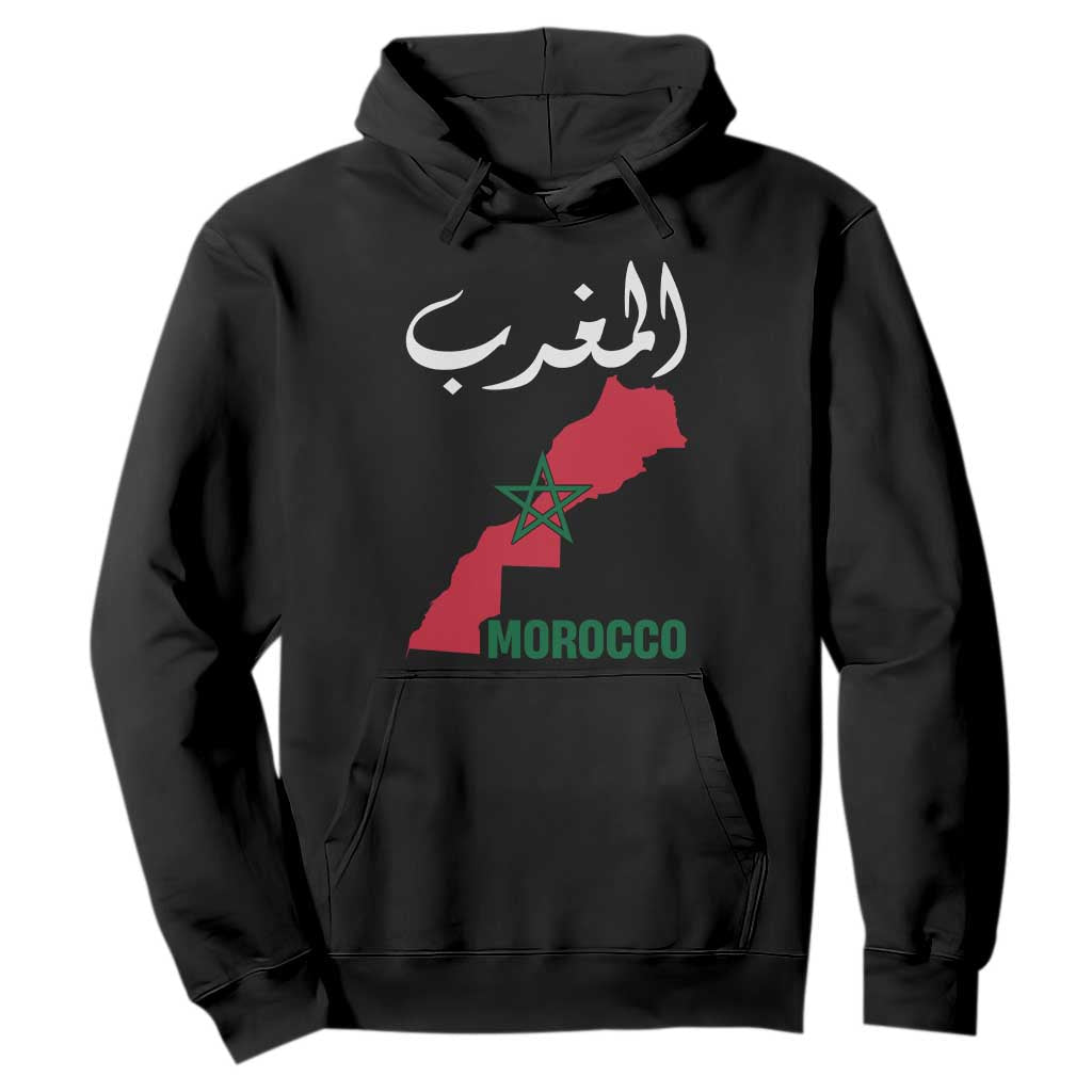 Proud Moroccan Vintage Marocco Map with Arabic Characters Hoodie TS11 Black Print Your Wear