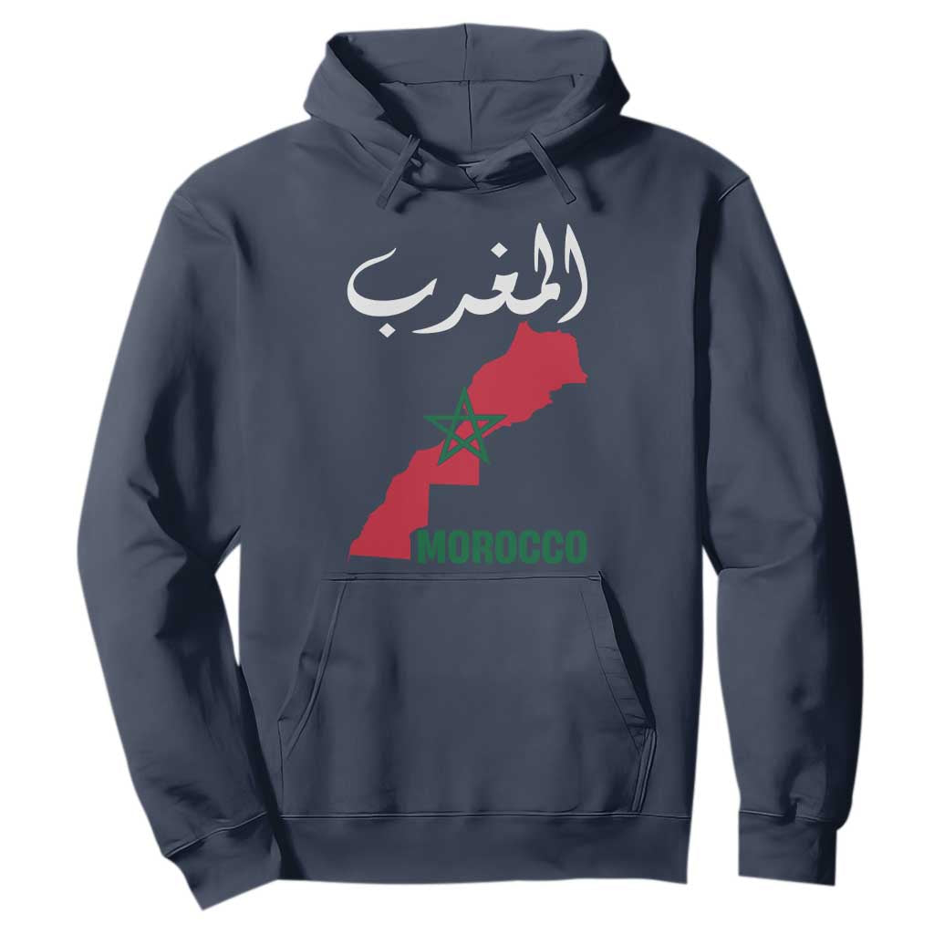 Proud Moroccan Vintage Marocco Map with Arabic Characters Hoodie TS11 Navy Print Your Wear