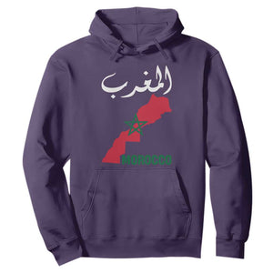 Proud Moroccan Vintage Marocco Map with Arabic Characters Hoodie TS11 Purple Print Your Wear