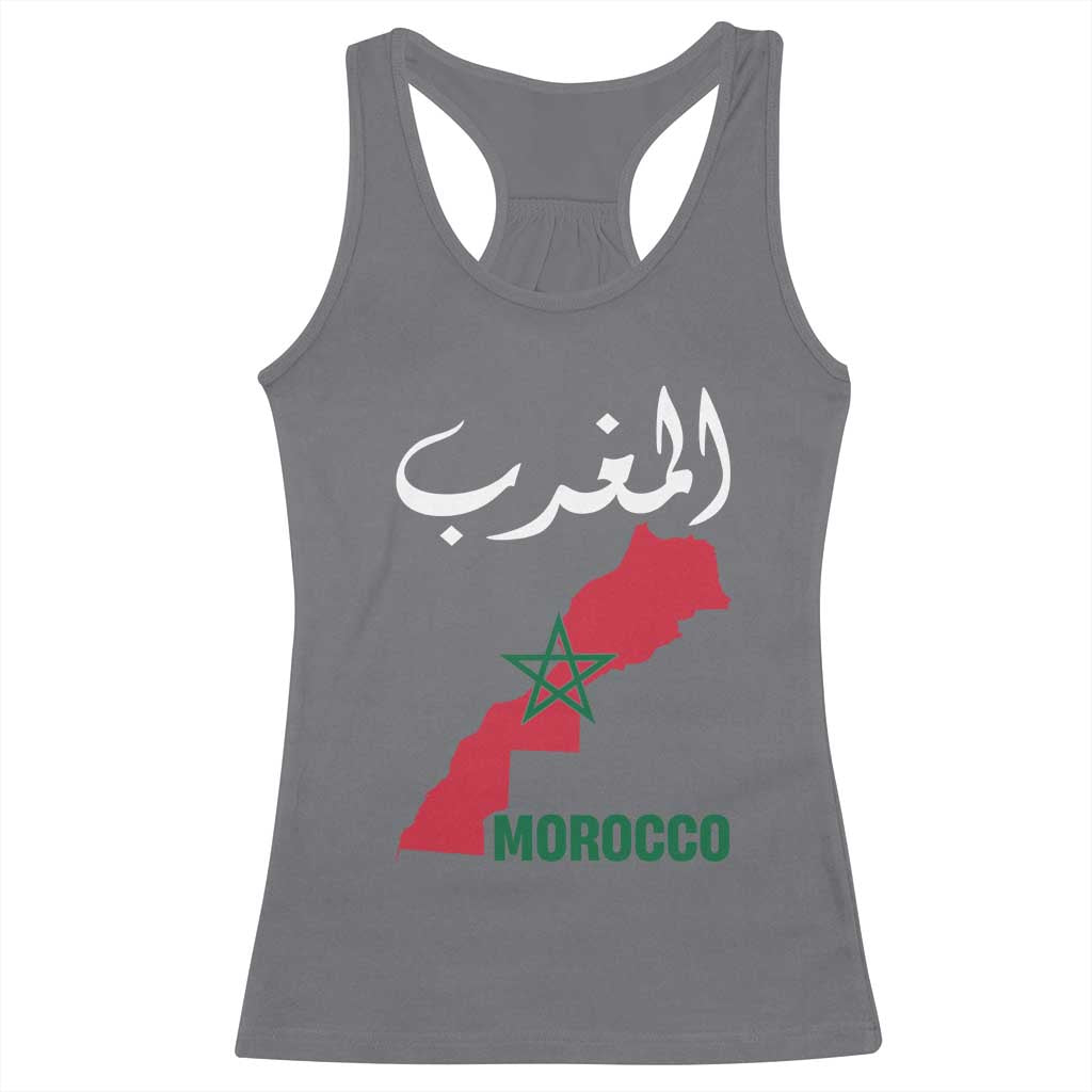 Proud Moroccan Vintage Marocco Map with Arabic Characters Racerback Tank Top TS11 Charcoal Print Your Wear