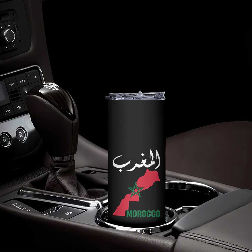 Proud Moroccan Vintage Marocco Map with Arabic Characters Skinny Tumbler TS11 Print Your Wear