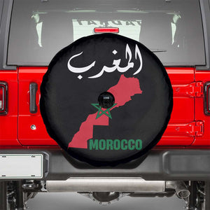 Proud Moroccan Vintage Marocco Map with Arabic Characters Spare Tire Cover TS11 Black Print Your Wear