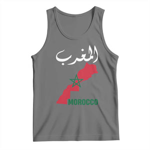 Proud Moroccan Vintage Marocco Map with Arabic Characters Tank Top TS11 Black Heather Print Your Wear