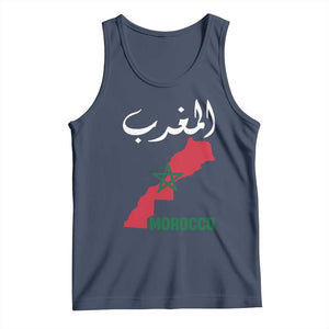 Proud Moroccan Vintage Marocco Map with Arabic Characters Tank Top TS11 Navy Print Your Wear