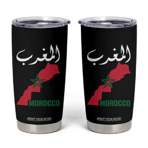 Proud Moroccan Vintage Marocco Map with Arabic Characters Tumbler Cup TS11 Black Print Your Wear