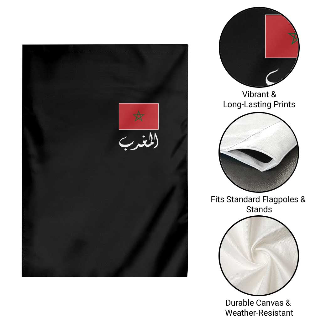 Moroccan Heritage Vintage Marocco Flag with Arabic Characters Garden Flag TS11 Print Your Wear