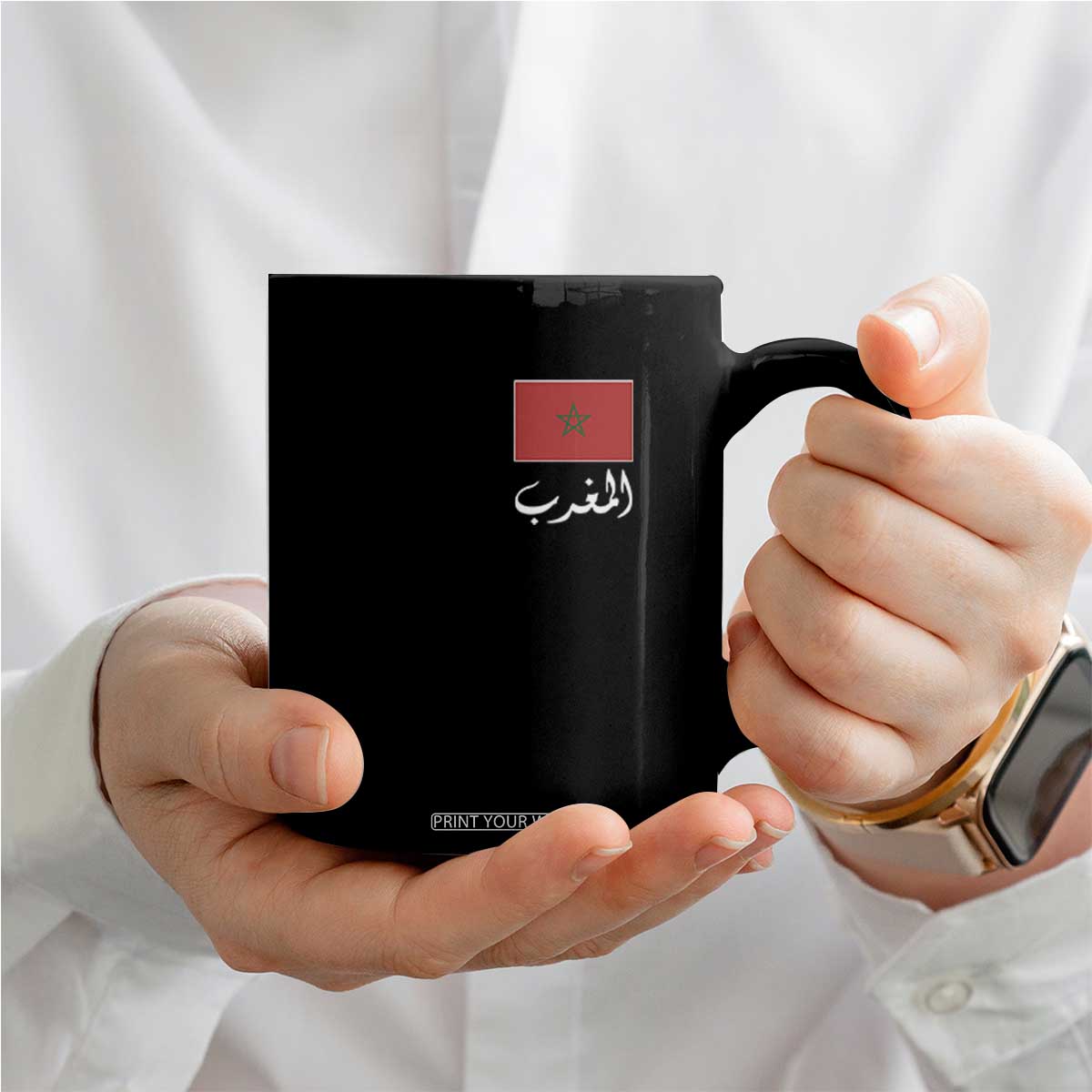 Moroccan Heritage Vintage Marocco Flag with Arabic Characters Coffee Mug TS11 Print Your Wear