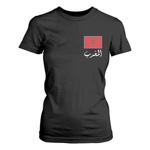 Moroccan Heritage Vintage Marocco Flag with Arabic Characters T Shirt For Women TS11 Black Print Your Wear