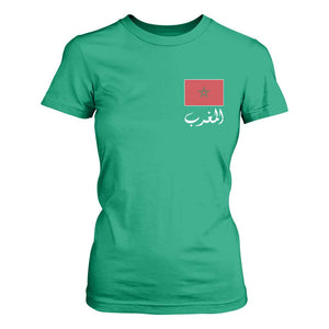 Moroccan Heritage Vintage Marocco Flag with Arabic Characters T Shirt For Women TS11 Irish Green Print Your Wear