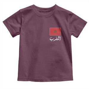 Moroccan Heritage Vintage Marocco Flag with Arabic Characters Toddler T Shirt TS11 Maroon Print Your Wear